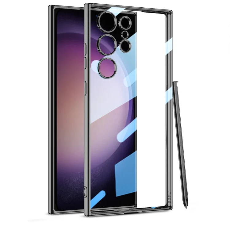 GKK Plating Transparent TPU Phone Case, Without pen, For Samsung Galaxy S24 Ultra, For Samsung Galaxy S24, For Samsung Galaxy S24+