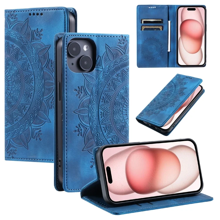Totem Embossed Magnetic Leather Phone Case, For iPhone 14 Plus, For iPhone 14, For iPhone 14 Pro