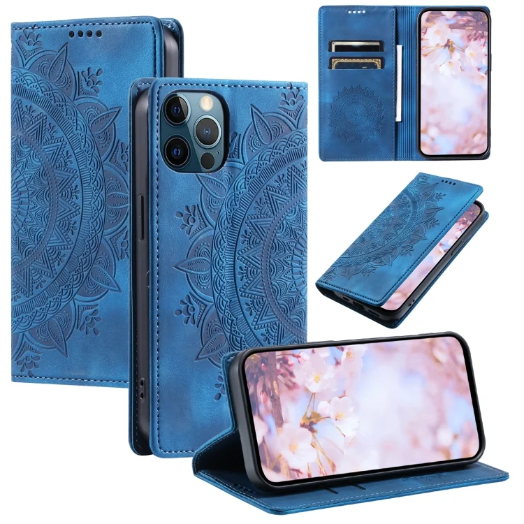 Totem Embossed Magnetic Leather Phone Case, For iPhone 12 / 12 Pro, For iPhone 12 Pro Max, For iPhone 12 mini