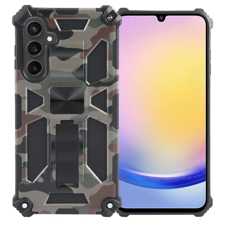 Camouflage Armor Kickstand TPU + PC Magnetic Phone Case, For Samsung Galaxy A25 5G