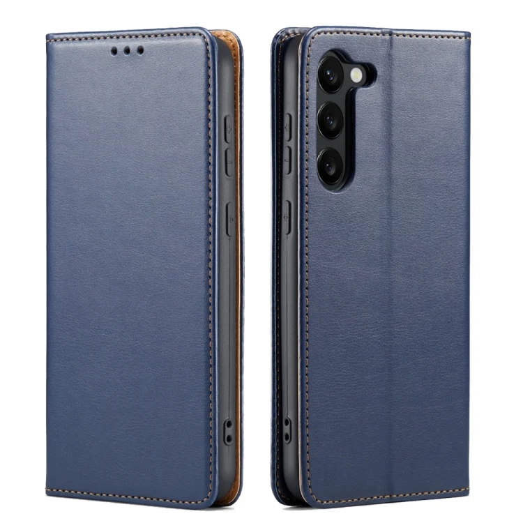 Fierre Shann PU Genuine Leather Texture Phone Case, For Samsung Galaxy S24 5G