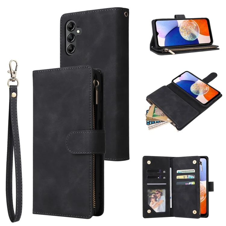 Multifunctional Frosted Zipper Wallet Leather Phone Case, For Samsung Galaxy A15 5G, For Samsung Galaxy A55 5G, For Samsung Galaxy A35 5G, For Samsung Galaxy S24 Ultra 5G