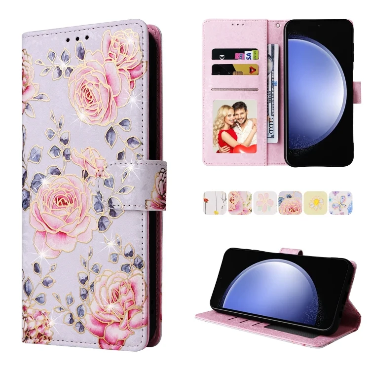 Bronzing Painting RFID Leather Case, For Samsung Galaxy S23 FE 5G
