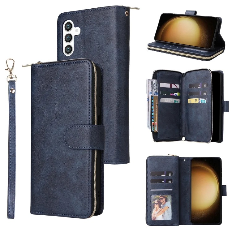 9-Card Slots Zipper Wallet Bag Leather Phone Case, For Samsung Galaxy S24+ 5G, For Samsung Galaxy S24 5G, For Samsung Galaxy A05, For Samsung Galaxy A05s