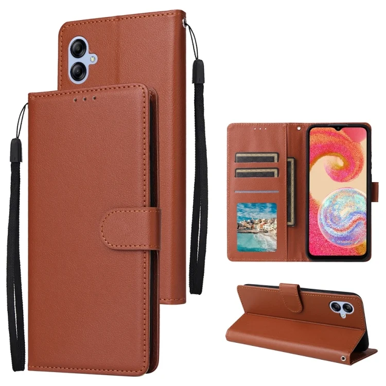 3-Card Slots Multifunctional Leather Phone Case, For Samsung Galaxy A04e