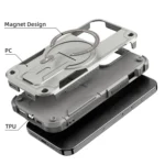 Armor Magsafe Holder PC Hybrid TPU Phone Case, For iPhone 14 Pro Max, For iPhone 13 Pro Max, For iPhone 13 Pro, For iPhone 13 - Image 3