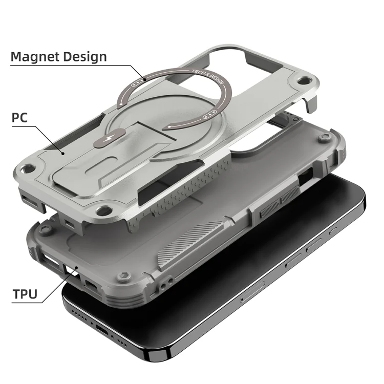 EDA006057108A_2.webp Armor Magsafe Holder PC Hybrid TPU Phone Case, For iPhone 14 Pro Max, For iPhone 13 Pro Max, For iPhone 13 Pro, For iPhone 13 - Image 3