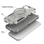 Armor Magsafe Holder PC Hybrid TPU Phone Case, For iPhone 16e, For iPhone 16 Pro Max, For iPhone 16 Pro, For iPhone 16 Plus - Image 2