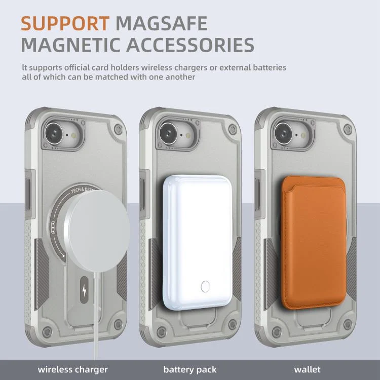 EDA006057117A_6.webp Armor Magsafe Holder PC Hybrid TPU Phone Case, For iPhone 16e, For iPhone 16 Pro Max, For iPhone 16 Pro, For iPhone 16 Plus - Image 7