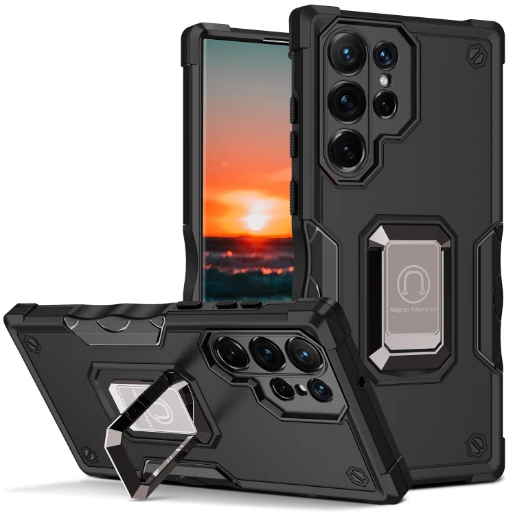 Non-slip Shockproof Armor Phone Case with Ring Holder, For Samsung Galaxy S24 Ultra 5G, For Samsung Galaxy S24+ 5G