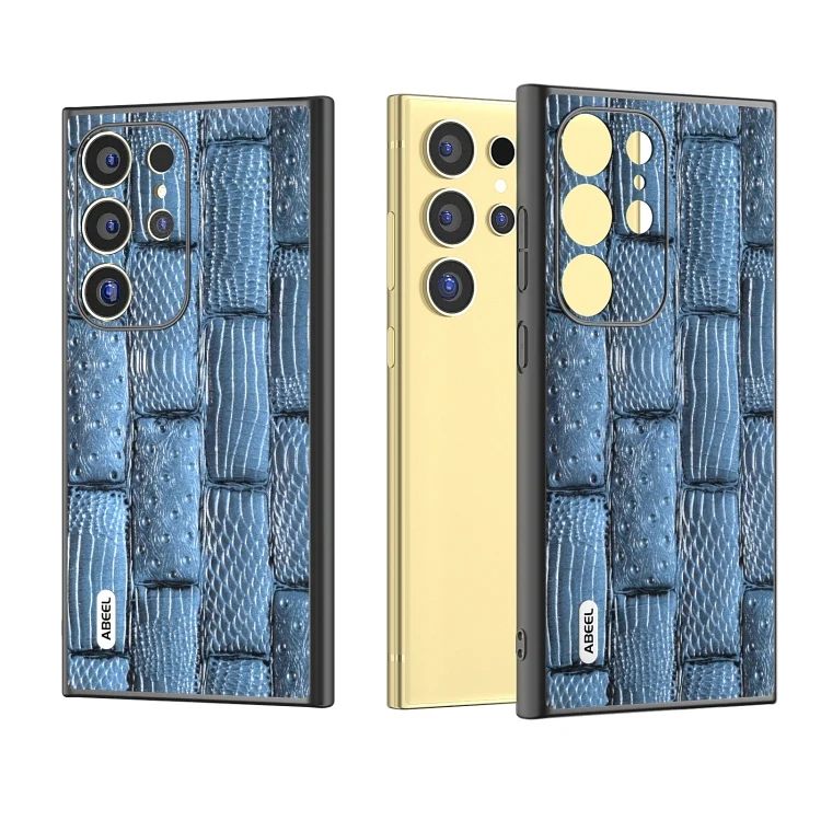 ABEEL Genuine Leather Mahjong Texture Series Phone Case, For Samsung Galaxy S24 Ultra 5G, For Samsung Galaxy S24+ 5G, For Samsung Galaxy S24 5G