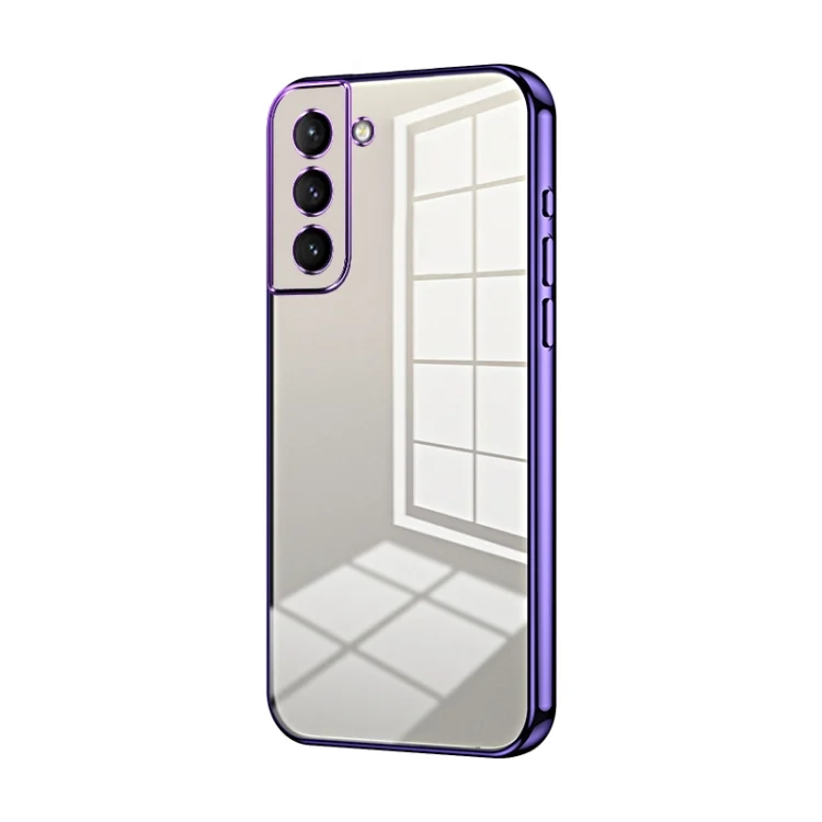 Transparent Plating Fine Hole Phone Case, For Samsung Galaxy S21 5G, For Samsung Galaxy S21+ 5G