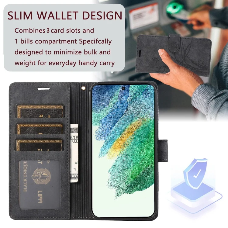 EDA006138133A_3.webp Orchid Butterfly Embossed Leather Phone Case, For Samsung Galaxy A15 4G, For Samsung Galaxy A05 4G, For Samsung Galaxy A05s 4G - Image 4