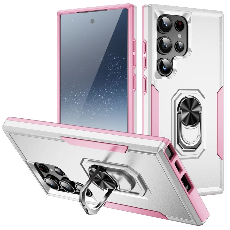 Pioneer Armor Heavy Duty PC + TPU Phone Case with Holder, For Samsung Galaxy S24 Ultra 5G, For Samsung Galaxy S24+ 5G