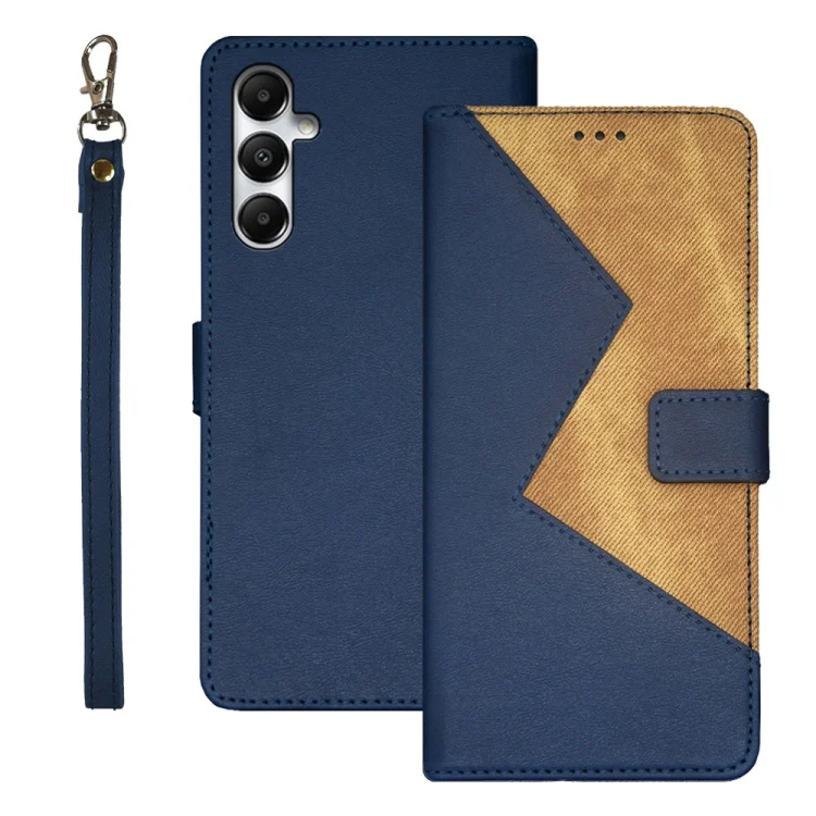 idewei Two-color Splicing Leather Phone Case, For Samsung Galaxy A05s, For Samsung Galaxy M34 5G