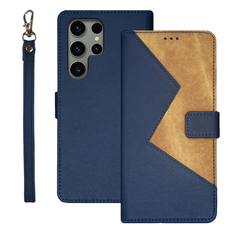 idewei Two-color Splicing Leather Phone Case, For Samsung Galaxy S24 Ultra 5G, For Samsung Galaxy S24+ 5G