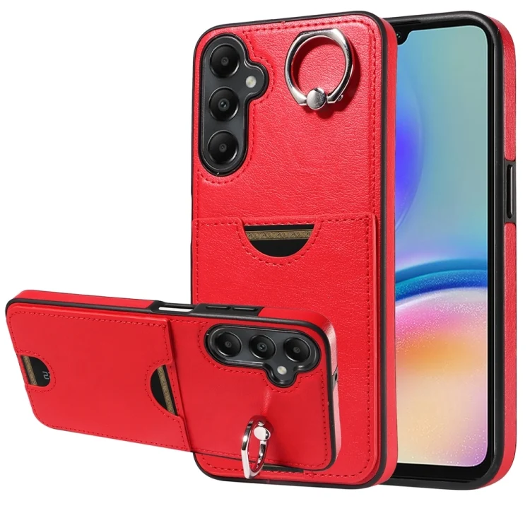 Calf Texture Card Slot Ring Holder Phone Case, For Samsung Galaxy A05s, For Samsung Galaxy S23 FE 5G, For Samsung Galaxy A24 4G, For Samsung Galaxy A14 4G / 5G, For Samsung Galaxy A34 5G