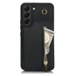 YM006 Skin Feel Zipper Card Bag Phone Case with Dual Lanyard, For Samsung Galaxy S22+ 5G, For Samsung Galaxy S22 5G
