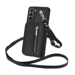 YM006 Skin Feel Zipper Card Bag Phone Case with Dual Lanyard, For Samsung Galaxy S21 5G, For Samsung Galaxy S21+ 5G - Image 7