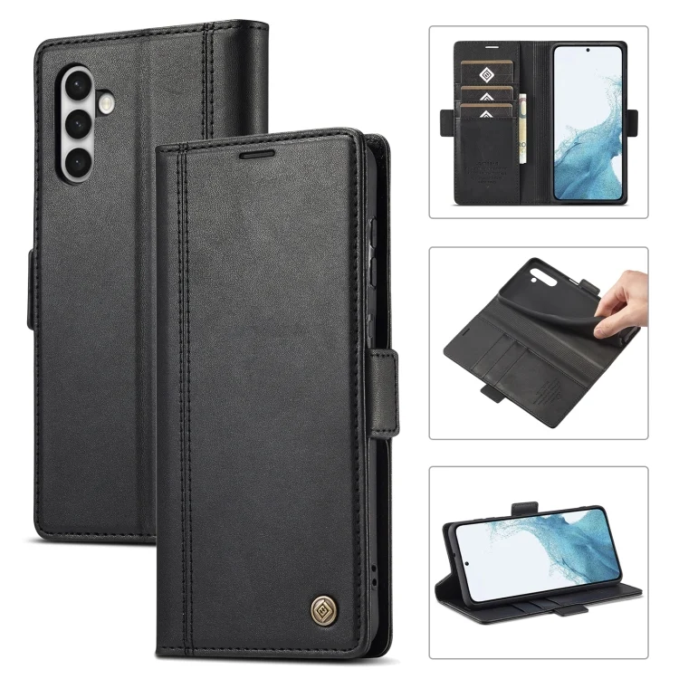 LC.IMEEKE Skin-friendly Card Slots Leather Phone Case, For Samsung Galaxy S23 FE