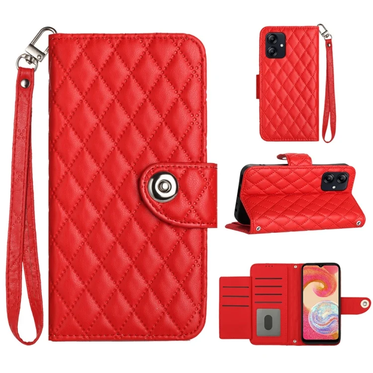 Rhombic Texture Flip Leather Phone Case with Lanyard, For Samsung Galaxy A05, For Samsung Galaxy A05s, For Samsung Galaxy A25 5G
