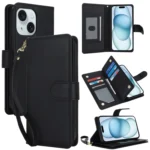 Multi-Card Wallet RFID Leather Phone Case, For iPhone 15, For iPhone 14 Plus