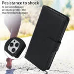 Multi-Card Wallet RFID Leather Phone Case, For iPhone 15, For iPhone 14 Plus - Image 6