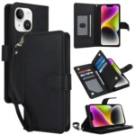 Multi-Card Wallet RFID Leather Phone Case, For iPhone 14, For iPhone 14 Pro