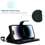 Multi-Card Wallet RFID Leather Phone Case, For iPhone 16, For iPhone 15 Pro Max - Image 4