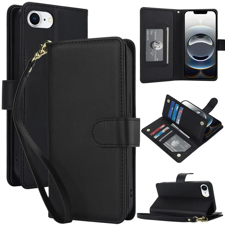 Multi-Card Wallet RFID Leather Phone Case, For iPhone 16e, For iPhone 16 Pro Max