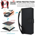 Multi-Card Wallet RFID Leather Phone Case, For iPhone 16e, For iPhone 16 Pro Max - Image 6