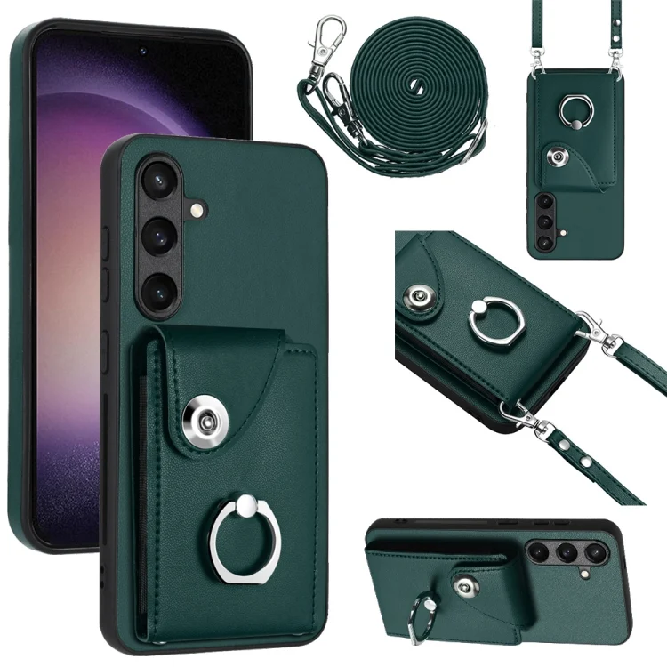 Organ Card Bag Ring Holder Phone Case with Long Lanyard, For Samsung Galaxy S24+ 5G, For Samsung Galaxy S24 5G, For Samsung Galaxy A15 4G