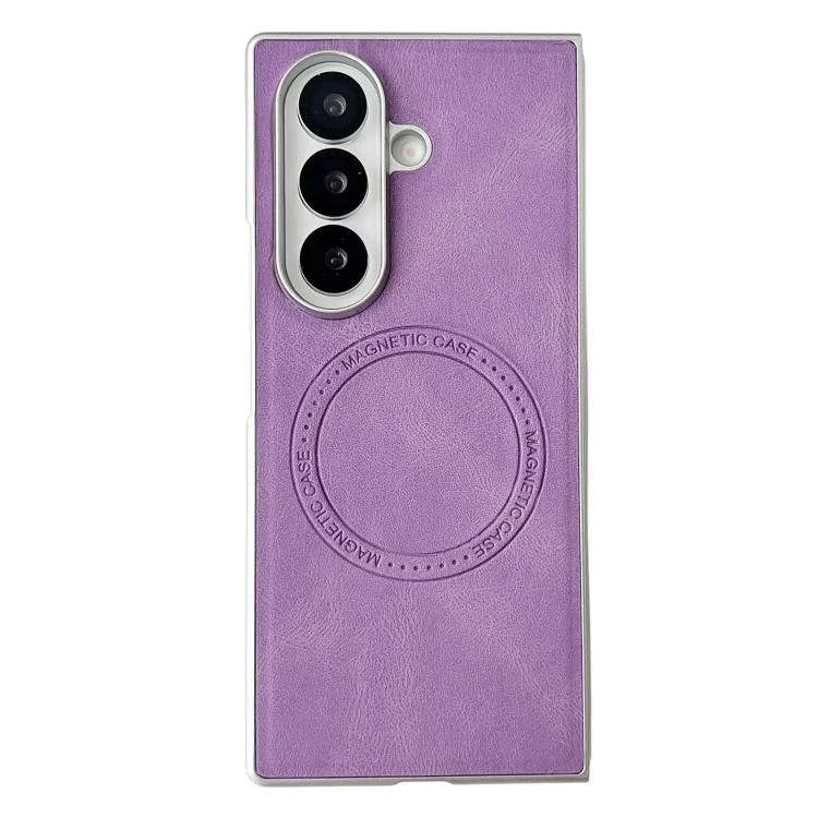 Skin Feel Leather Texture MagSafe Pearlescent Paint Shockproof Phone Case, For Samsung Galaxy Z Fold7 5G, For Samsung Galaxy Z Flip7 5G, For Samsung Galaxy Z Fold5, For Samsung Galaxy Z Flip5