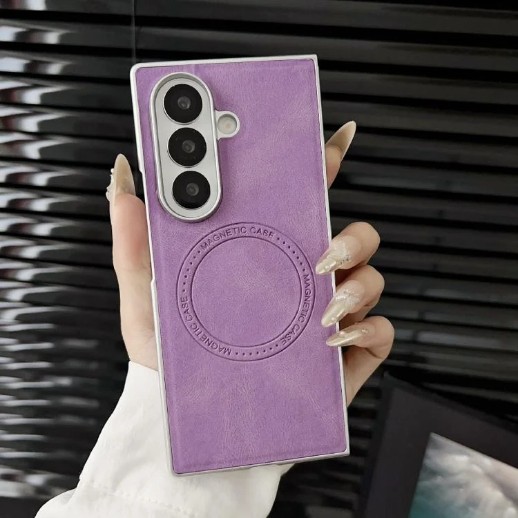 EDA006223004A_1.webp Skin Feel Leather Texture MagSafe Pearlescent Paint Shockproof Phone Case, For Samsung Galaxy Z Fold7 5G, For Samsung Galaxy Z Flip7 5G, For Samsung Galaxy Z Fold5, For Samsung Galaxy Z Flip5 - Image 2