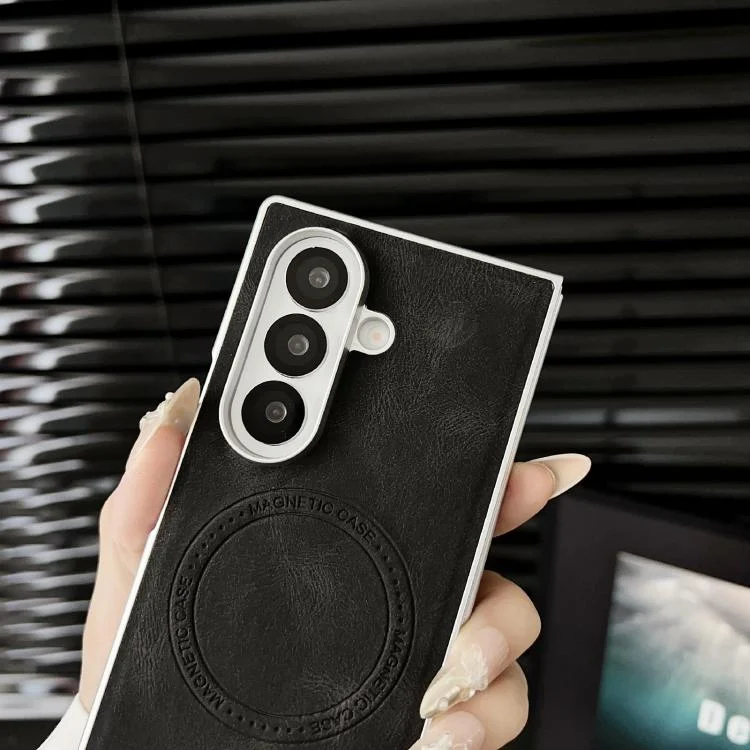 EDA006223004A_2.webp Skin Feel Leather Texture MagSafe Pearlescent Paint Shockproof Phone Case, For Samsung Galaxy Z Fold7 5G, For Samsung Galaxy Z Flip7 5G, For Samsung Galaxy Z Fold5, For Samsung Galaxy Z Flip5 - Image 3