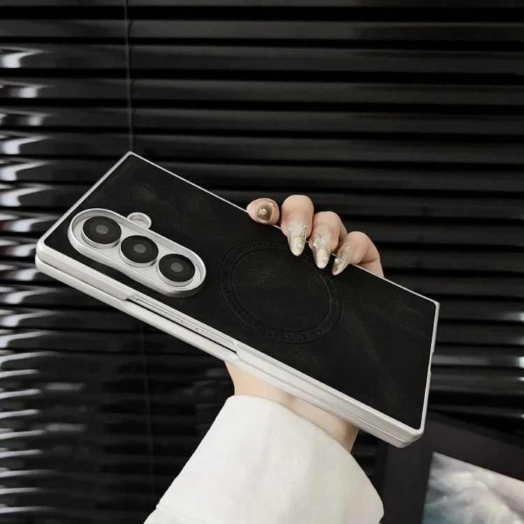 EDA006223004A_3.webp Skin Feel Leather Texture MagSafe Pearlescent Paint Shockproof Phone Case, For Samsung Galaxy Z Fold7 5G, For Samsung Galaxy Z Flip7 5G, For Samsung Galaxy Z Fold5, For Samsung Galaxy Z Flip5 - Image 4