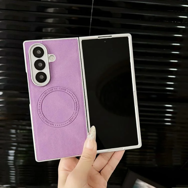 EDA006223004A_6.webp Skin Feel Leather Texture MagSafe Pearlescent Paint Shockproof Phone Case, For Samsung Galaxy Z Fold7 5G, For Samsung Galaxy Z Flip7 5G, For Samsung Galaxy Z Fold5, For Samsung Galaxy Z Flip5 - Image 7