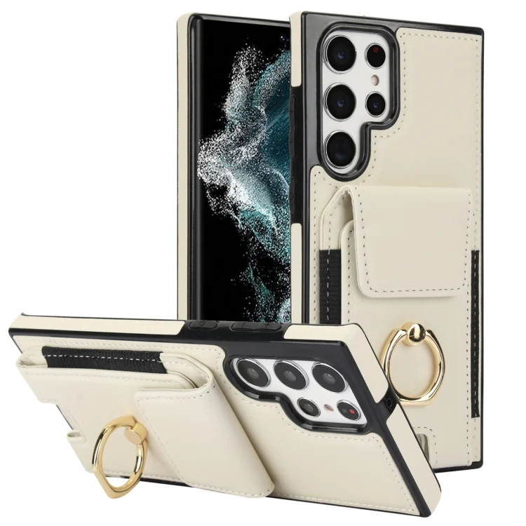 Elastic Card Bag Ring Holder Phone Case, For Samsung Galaxy S22 Ultra 5G, For Samsung Galaxy S22+ 5G, For Samsung Galaxy S22 5G