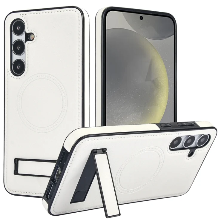 Retro Leather Invisible Stand MagSafe Phone Case, For Samsung Galaxy S24 5G, For Samsung Galaxy S23 Ultra 5G