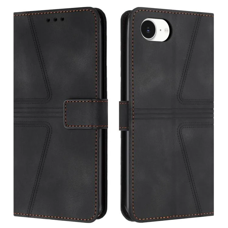 Triangle Solid Color Leather Phone Case, For iPhone 16e, For iPhone 16 Pro Max, For iPhone 16 Pro, For iPhone 16 Plus, For iPhone 16