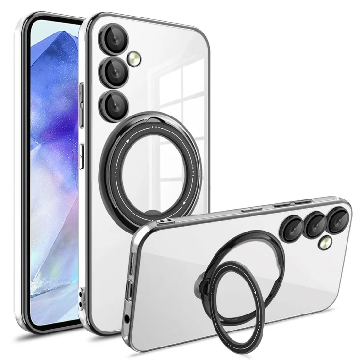 Electroplating MagSafe 360 Degree Rotation Holder Shockproof Phone Case, For Samsung Galaxy A55, For Samsung Galaxy A35, For Samsung Galaxy S24 Ultra