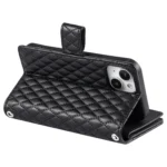 Glitter Lattice Zipper Wallet Leather Phone Case, For iPhone 15 Plus, For iPhone 15, For iPhone 14 Plus, For iPhone 14, For iPhone 14 Pro - Image 5