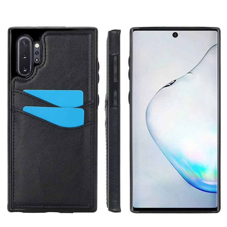 Litchi Leather Skin Card Slots Phone Case, For Samsung Galaxy Note10+