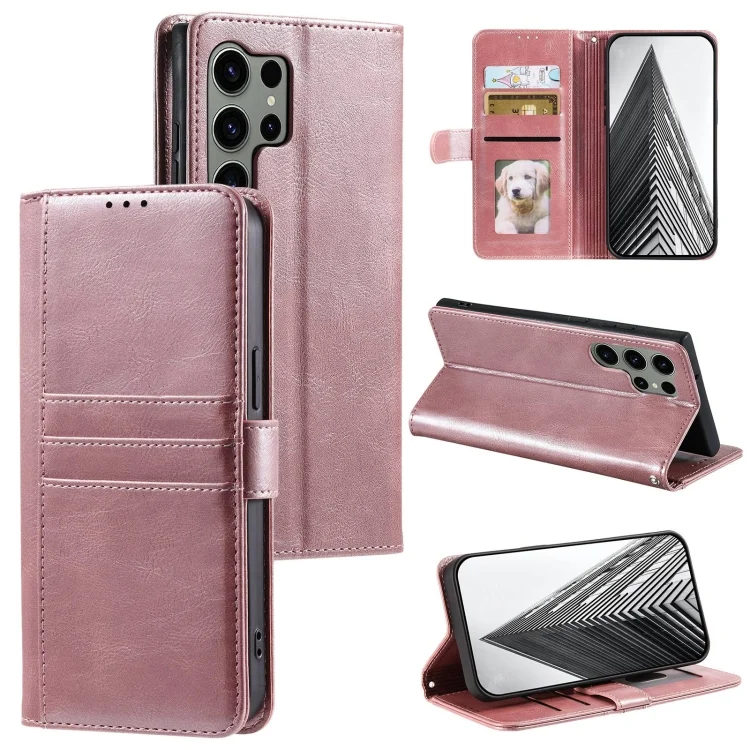 Simple 6-Card Wallet Leather Phone Case, For Samsung Galaxy S24 Ultra 5G, For Samsung Galaxy S24+ 5G