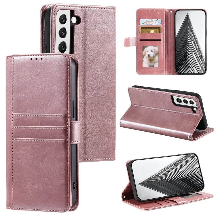 Simple 6-Card Wallet Leather Phone Case, For Samsung Galaxy S22 5G