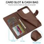 LC.IMEEKE Calf Texture Horizontal Flip Leather Case, For iPhone 16 Pro Max, iPhone 16e - Image 4