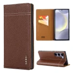GEBEI Top-grain Horizontal Flip Leather Phone Case, For Samsung Galaxy S24 5G