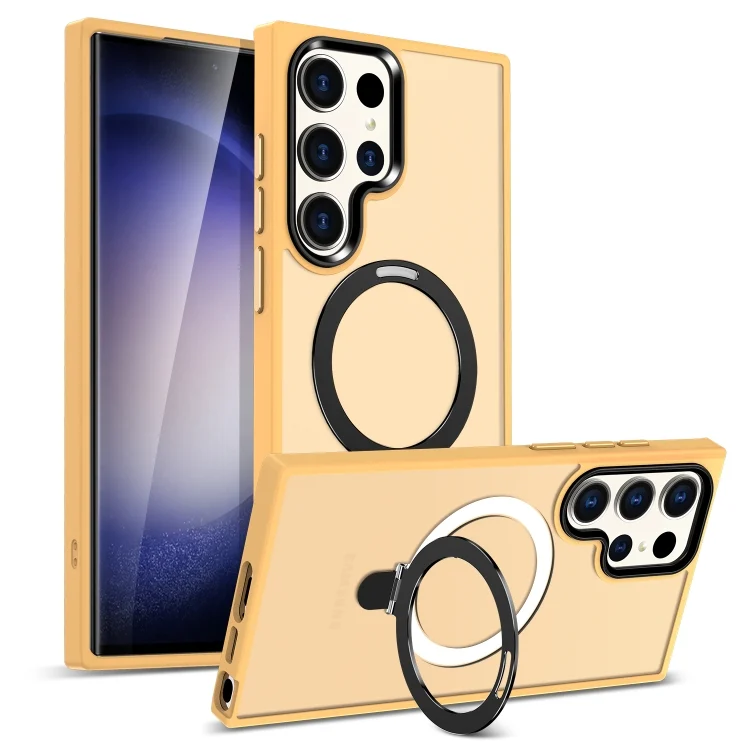 MagSafe Holder Skin-feel PC Hybrid TPU Phone Case, For Samsung Galaxy S24 Ultra, For Samsung Galaxy S24+ 5G