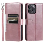 Simple 6-Card Wallet Leather Phone Case, For iPhone 15 Pro, For iPhone 15 Plus - Image 4