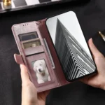Simple 6-Card Wallet Leather Phone Case, For iPhone 11, For iPhone 11 Pro - Image 3
